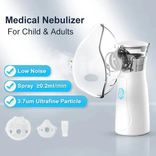 Portable Mesh Nebulizer – Ultra Quiet, USB Rechargeable, Fast & Effective Breathing Therapy