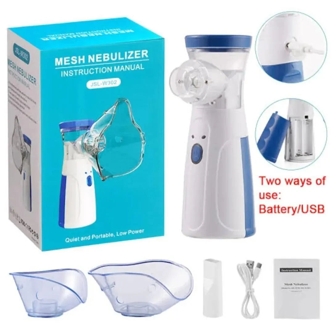 Portable Mesh Nebulizer – Ultra Quiet, USB Rechargeable, Fast & Effective Breathing Therapy